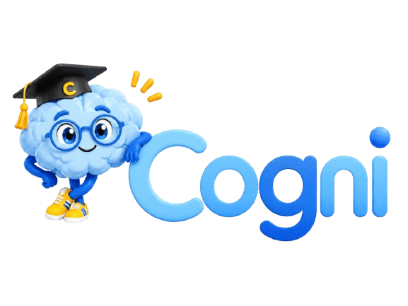Mascota de Cogni: un cerebro con birrete